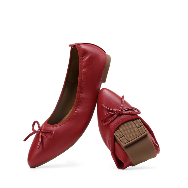 Women's Lightweight Slip-On Ballet Flats - RED - 4