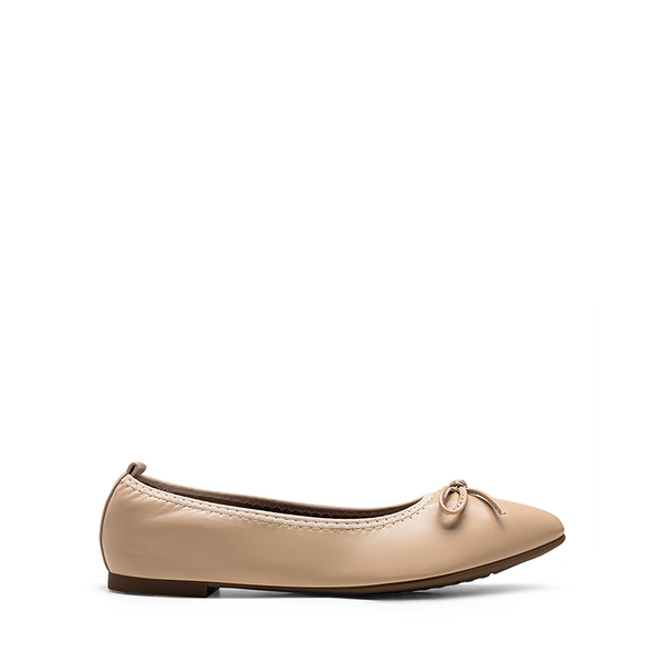 Foldable Pointed Toe Ballet Flats - NUDE - 3