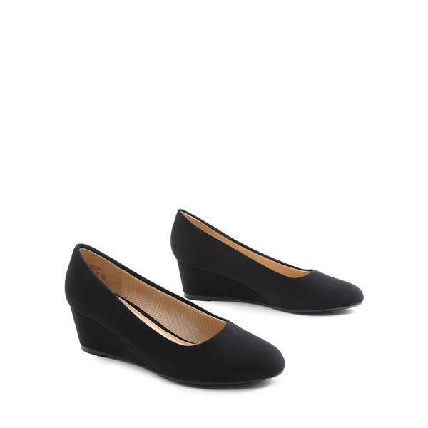 Non-slip wedge heels Pumps - BLACK-SUEDE - 2