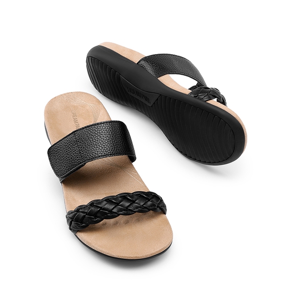 Woven Arch Support Slide Sandals - BLACK - 2