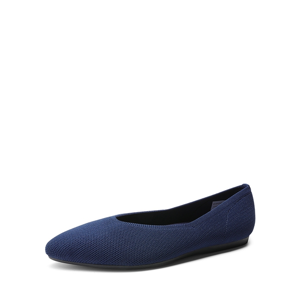 Comfort Slip-On Breathable Knit Flats - NAVY -  0