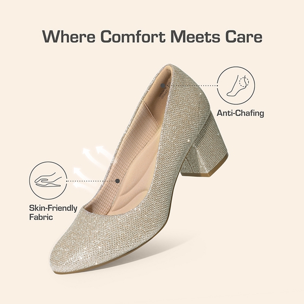 Non-slip Arch Support Cushioned Pumps - GOLD - 5