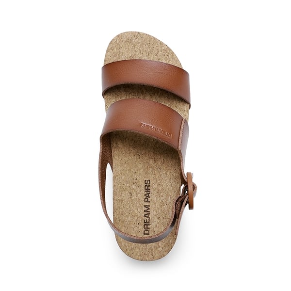 Vegan Leather Arch Support Platform Sandals - BROWN - 2