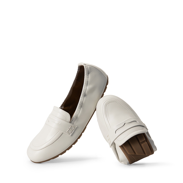 Women's Comfortable Slip-On Foldable Loafers - WHITE - 3