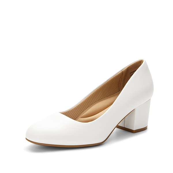 Ascenda Non-slip Arch Support Cushioned Pumps - WHITE-PU -  0