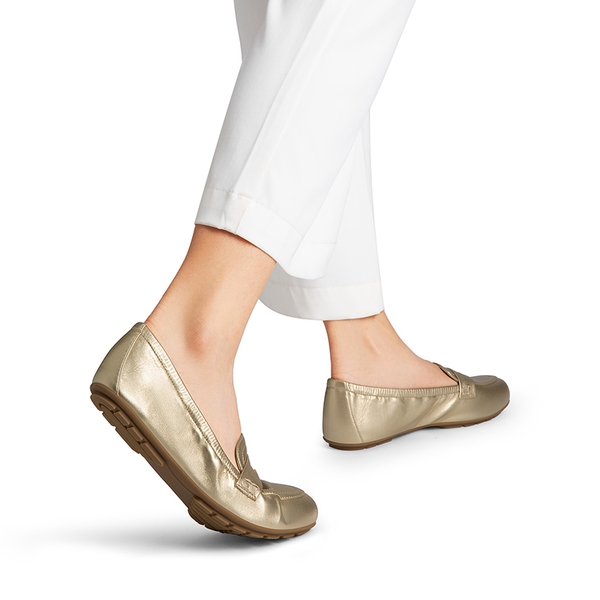Ascenelle Women's Comfortable Slip-On Foldable Loafers - GOLD - 6
