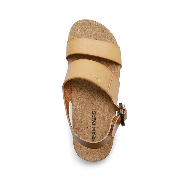 Vegan Leather Arch Support Platform Sandals - NATURAL - 2