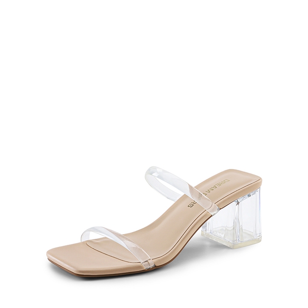 Minimalist Thin-Strap Block Heel Sandals - CLEAR -  0