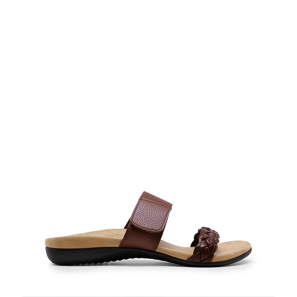Woven Arch Support Slide Sandals - BROWN - 1