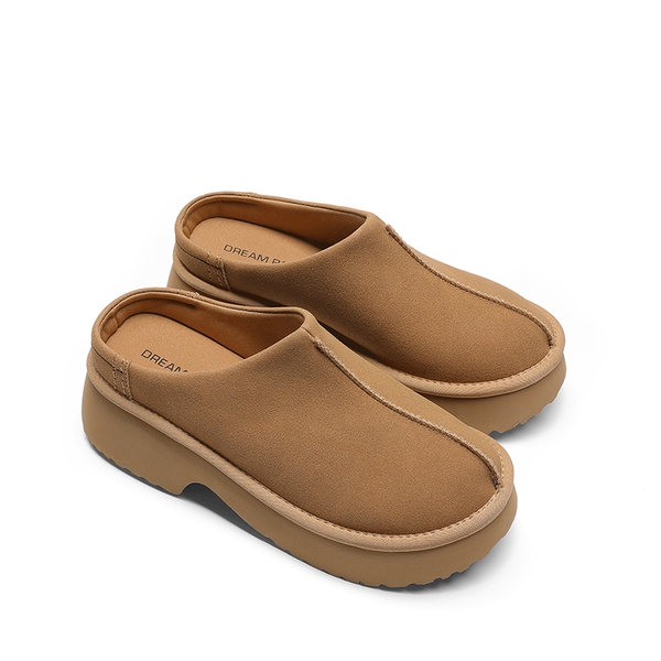 [FuzzyEASY Rhea] Women's Geta-Inspired Slip-On Mules - CHESTNUT - 3