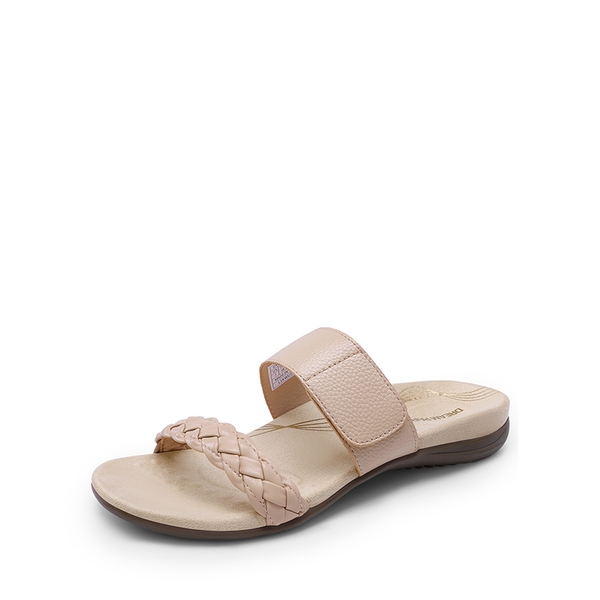 Woven Arch Support Slide Sandals - NUDE -  0