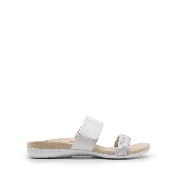 Comfort Velvet Arch Support Slide Sandals - WHITE - 1