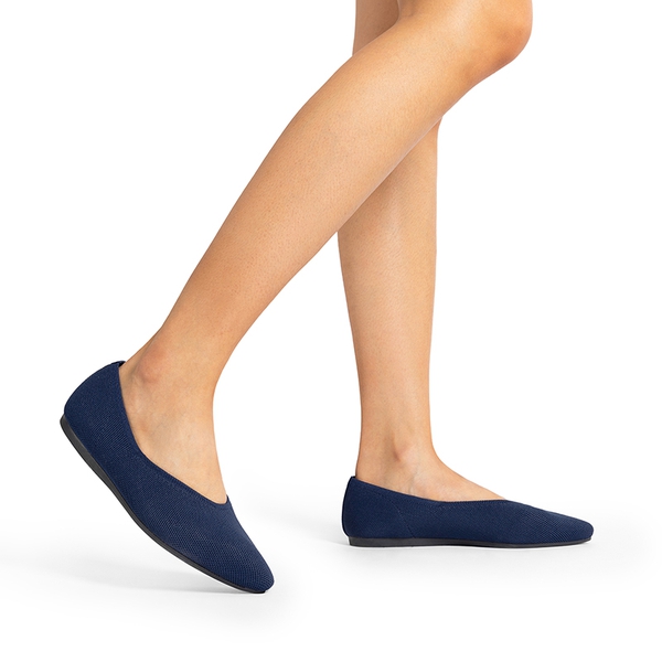 Comfort Slip-On Breathable Knit Flats - NAVY - 7
