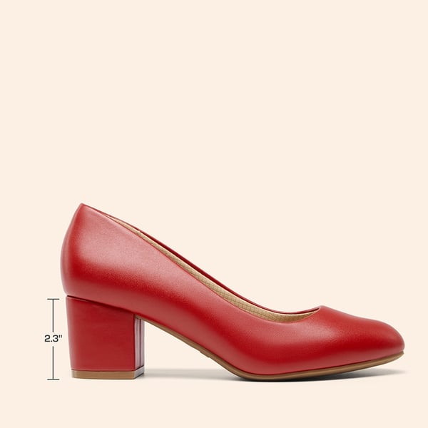 Non-slip Arch Support Cushioned Pumps - RED-PU - 1