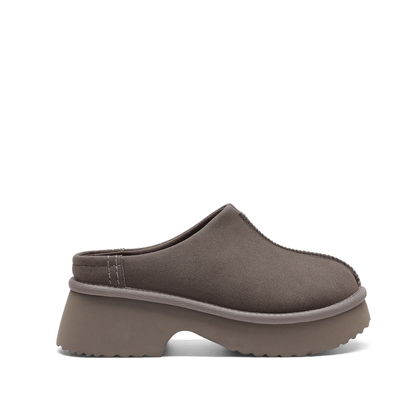 [FuzzyEASY Rhea] Women's Geta-Inspired Slip-On Mules - TAUPE - 1