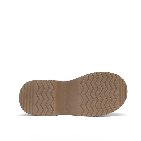 [FuzzyEASY Rhea] Women's Geta-Inspired Slip-On Mules - CHESTNUT - 4