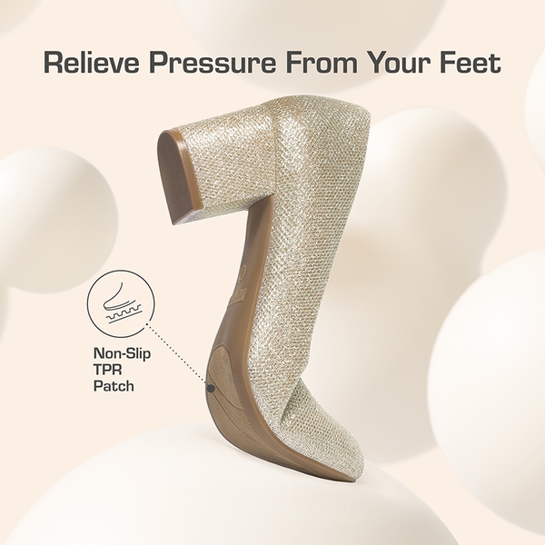 Non-slip Arch Support Cushioned Pumps - GOLD - 4