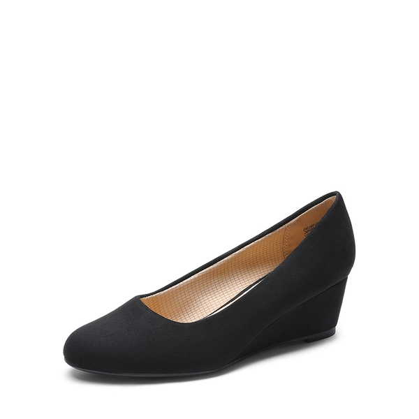 Non-slip wedge heels Pumps - BLACK-SUEDE -  0