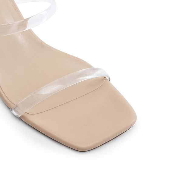 Minimalist Thin-Strap Block Heel Sandals - CLEAR - 4