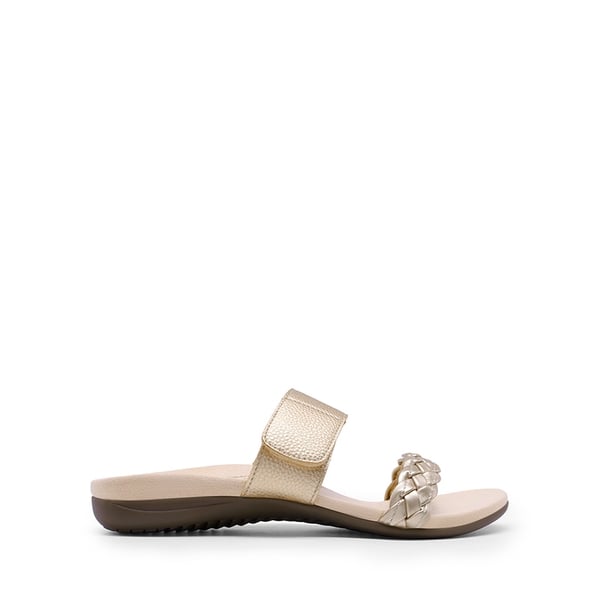 Woven Arch Support Slide Sandals - GOLD - 1
