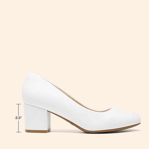 Ascenda Non-slip Arch Support Cushioned Pumps - WHITE-PU - 1