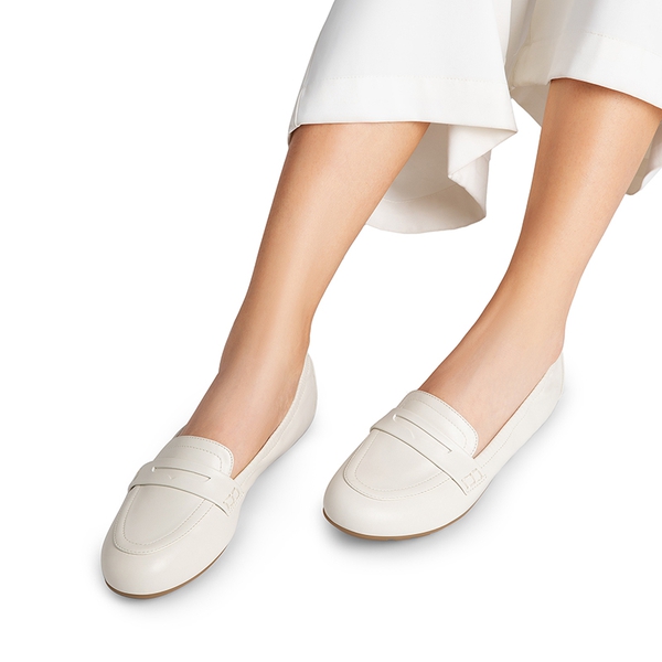 Women's Comfortable Slip-On Foldable Loafers - WHITE - 5