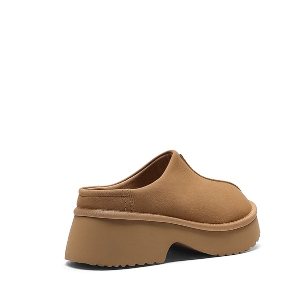 [FuzzyEASY Rhea] Women's Geta-Inspired Slip-On Mules - CHESTNUT - 2