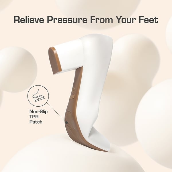 Ascenda Non-slip Arch Support Cushioned Pumps - WHITE-PU - 4
