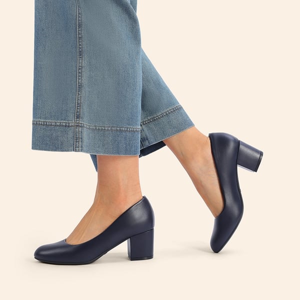Non-slip Arch Support Cushioned Pumps - NAVY-PU - 6