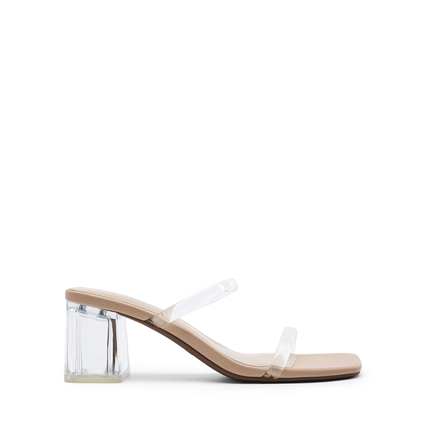 Minimalist Thin-Strap Block Heel Sandals - CLEAR - 1