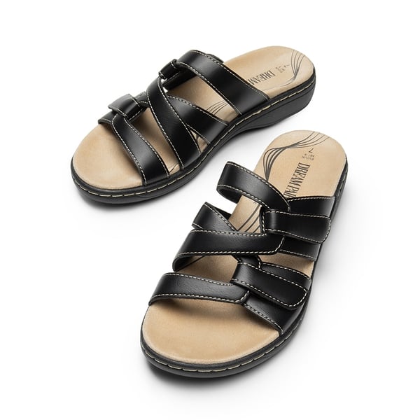 Comfort Arch Support Slide-in Sandals - BLACK - 4