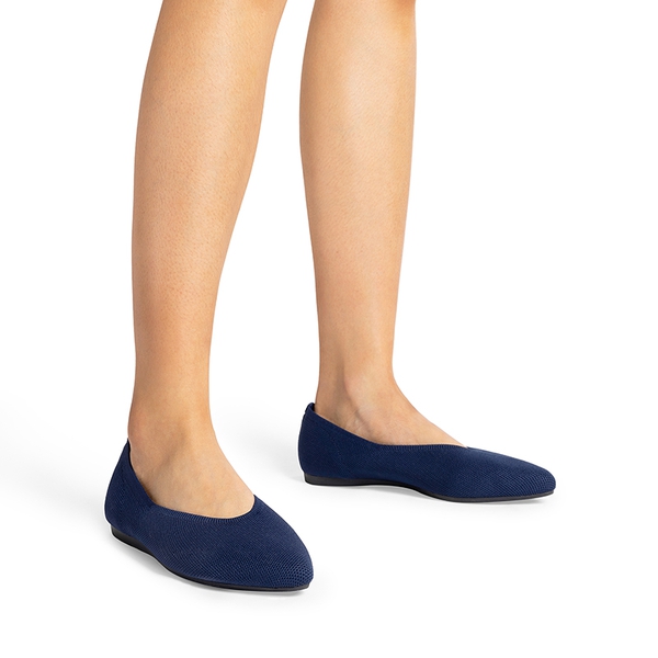 Comfort Slip-On Breathable Knit Flats - NAVY - 6