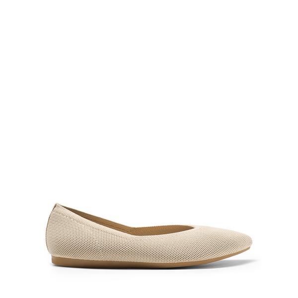 Women's Pointed Toe Knit Slip-On Flats - NUDE - 2