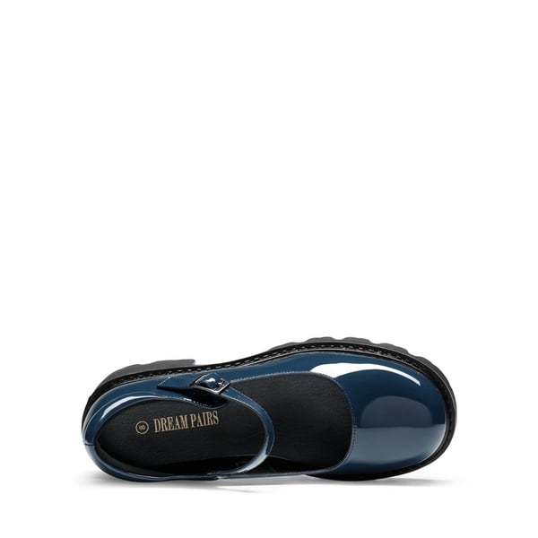 Chunky Platform Mary Jane Pumps - NAVY - 2