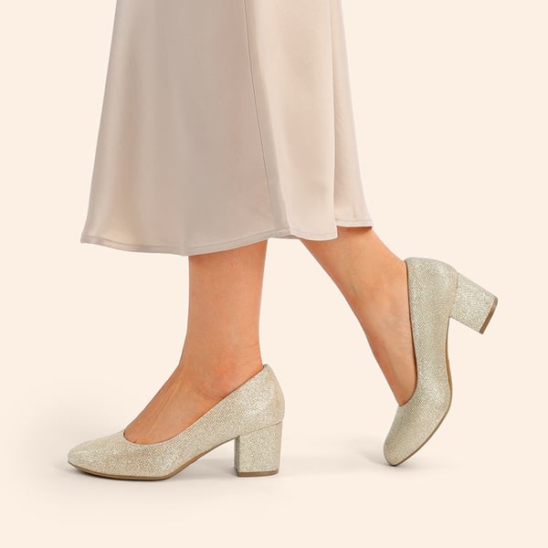 Non-slip Arch Support Cushioned Pumps - GOLD - 6