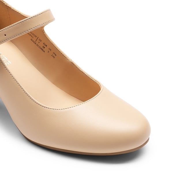 Vegan Leather Mary Jane Pumps - NUDE - 4