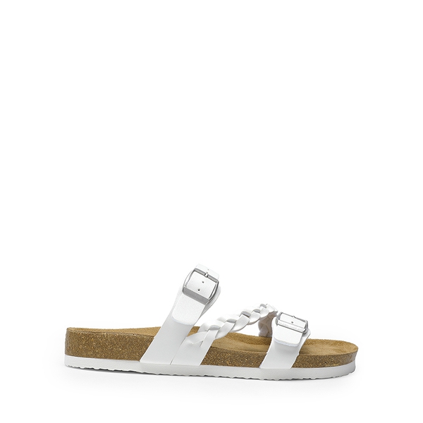 Slip-On Adjustable Straps Slide Sandals - WHITE - 3