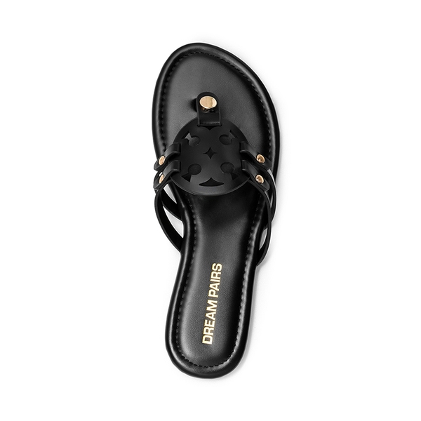 Women’s Casual Strappy Flip-Flop Sandals - BLACK - 5