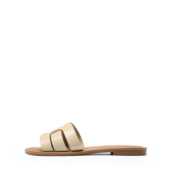 Women's Comfy Slip-On Slide Sandals - NUDE-PU - 1