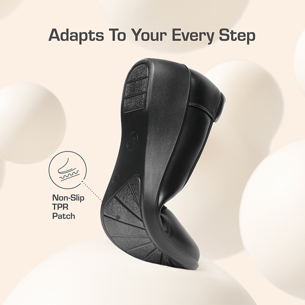 Women's Sustainable Wedge Heel Pumps - BLACK - 4