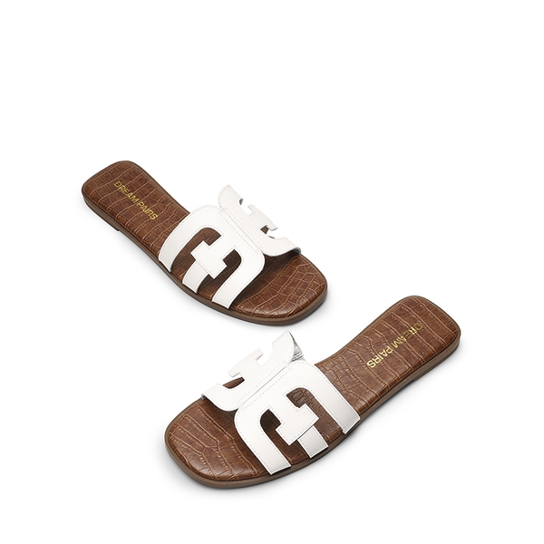 Comfort Slip Resistance Slide Sandals - WHITE - 4