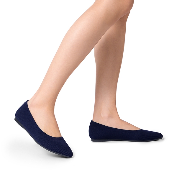 Women's Minimalist Pointed Toe Flats - NAVY - 7