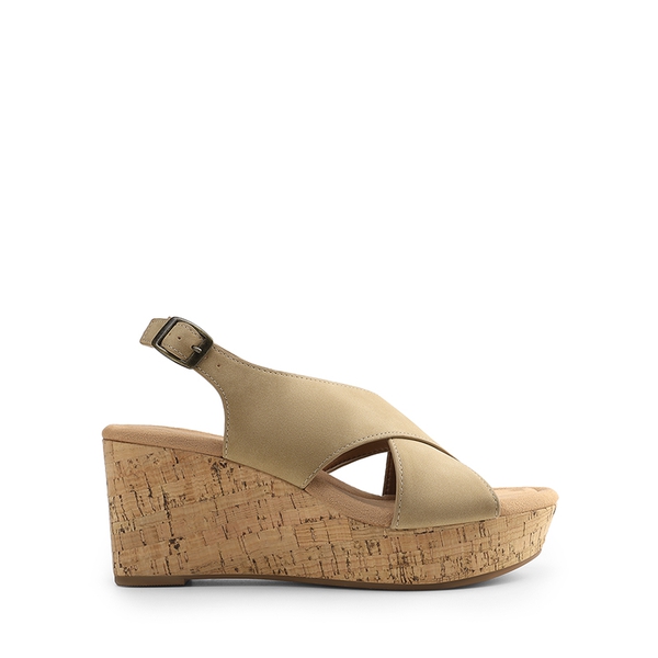 Arch Support Criss-cross Wedge Sandals - KHAKI - 2