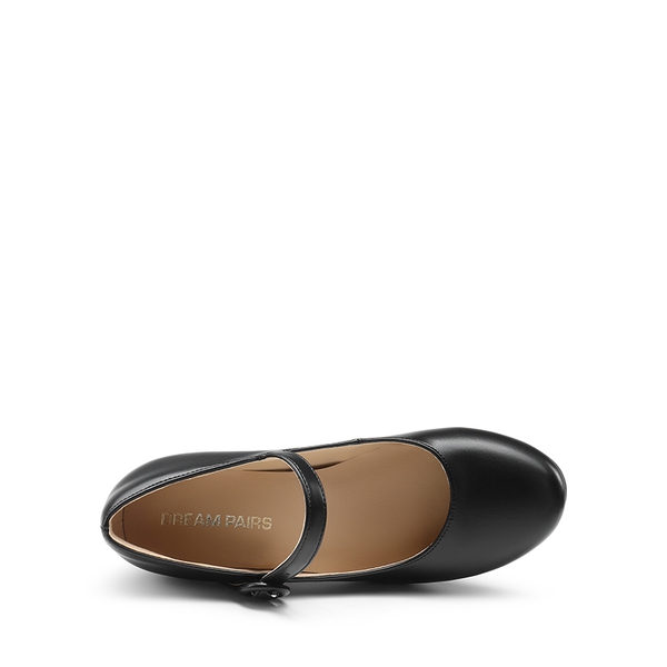 Vegan Leather Mary Jane Pumps - BLACK - 3