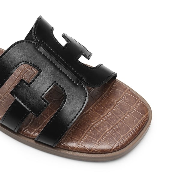 Comfort Slip Resistance Slide Sandals - BLACK - 5