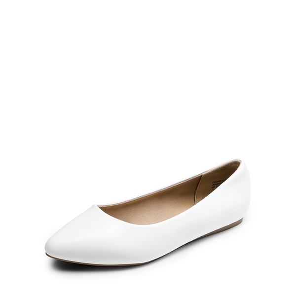 Wide-Toe Breathable Pointed Toe Casual Flats - WHITE -  0