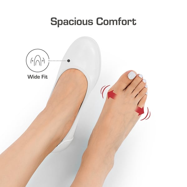 Ascenda Wide-Toe Arch Support Block Heel Pumps - WHITE - 6