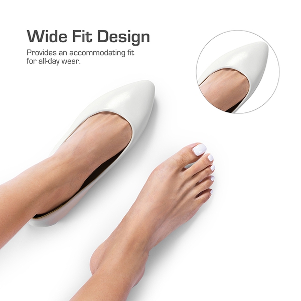 Wide-Toe Breathable Pointed Toe Casual Flats - WHITE - 4