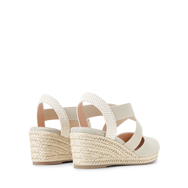 Slip-on Cushioned Wedge Sandals - BEIGE - 3