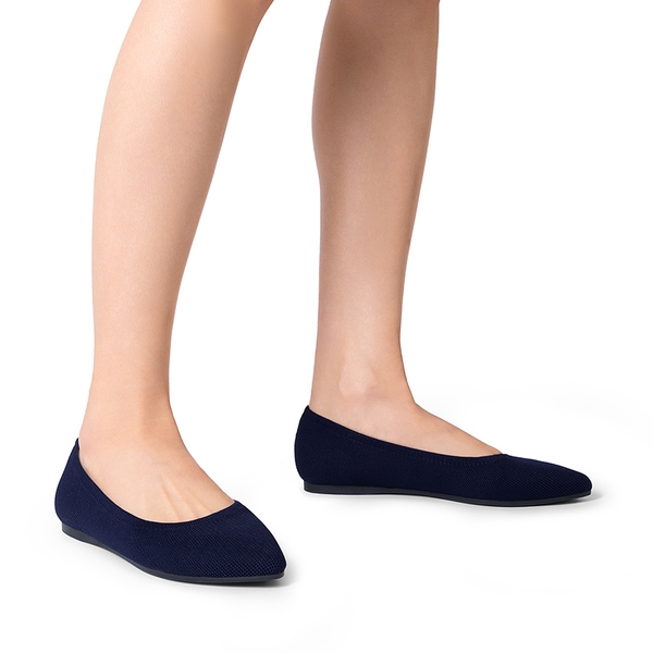 Women's Minimalist Pointed Toe Flats - NAVY - 6